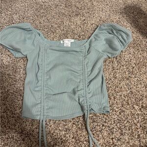 Women's Light Green Ruched Top